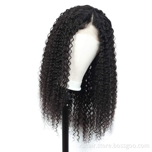 New Design Lace Closure Kinky Straight Jerry Curl Indian 100% Bang Lace front Wig Human Hair